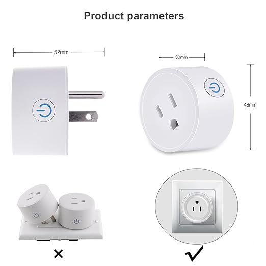 Mini WiFi Smart Plug Outlet Voice Remtoe Control with Alexa Works with Google Assistant IFTTT, Tuya Smart APP Timer ,No Hub Required