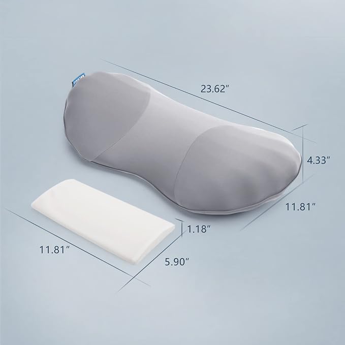 RESTCLOUD Adjustable Lumbar Support Pillow for Sleeping Memory Foam Back Support Pillow for Lower Back Pain Relief and Sleeping, Lumbar Support Pillow for Bed and Chair