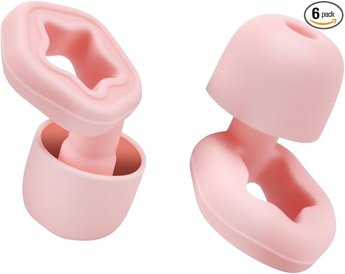 Ear Plugs for Sleep Noise Cancelling,3 Sizes (S/M/L),Reusable Silicone Earplugs Hearing Protection for Noise Reduction, Snoring & Tinnitus Relief, Earplugs for Concerts, Travel, Kids & Adults(Pink)