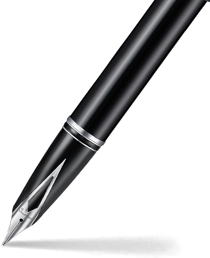 Sheaffer Legacy 9064 Fountain Pen, Fine Stainless Steel Inlaid Nib, Black Lacquer Finish with Chrome-Plated Trim, Includes Leather Pouch & Premium Gift Box