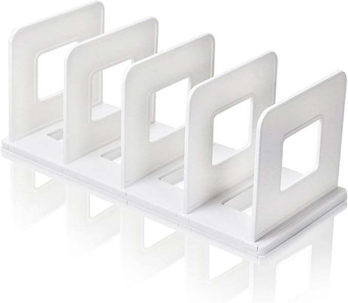 Lemical 4-Section Vertical Desk Organizer, Detachable Desktop File Sorter, Document & Magazine Holder for Office, Home, School & Dorm (White)