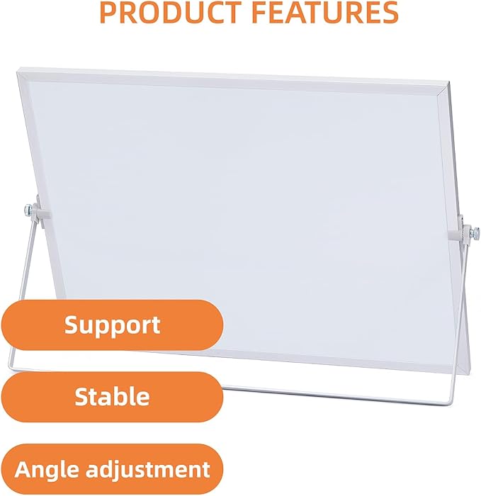 MXG Magnetic White Board Dry Erase, 10x14 Inch Double Sided Small Whiteboard with Stand, Includes 4 Markers, 4 Magnets & Eraser, Portable for Desktop, Wall, Office, & Classroom