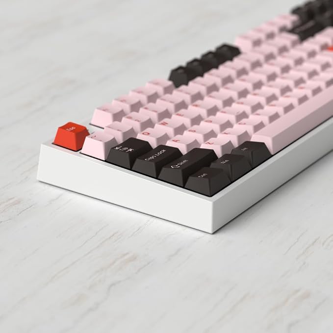 Guffercty kred Cherry Profile PBT Keycaps 156 Key Set, Fade Resistant Custom Keycaps Fit 60%/65%/75%/80%/TKL/100% Mechanical Keyboard (Flamingo)
