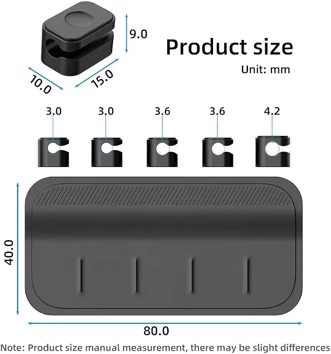 Magnetic Cable Organizer (Minimalist) | Premium Silicone Desktop Cord Management Set | Versatile Magnetic Clips for Home, Office & Workspace | Strong Adhesion, Tidy Desk Solution (Black)