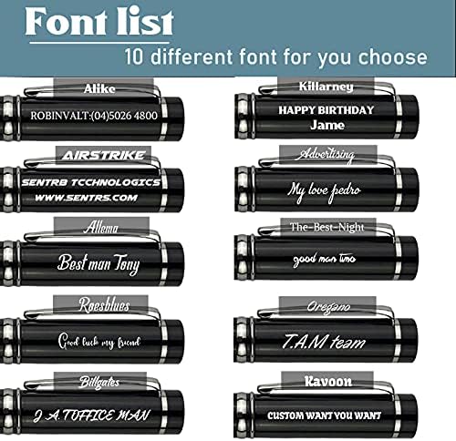 Ancolo Custom Personal Office Pens 10 Ink Refill - Quality pens Fine point -Engraved Team Name, Phone Number, Message Gift for Bank, Office, Business Hotel Lobbies 5 Pack/Set