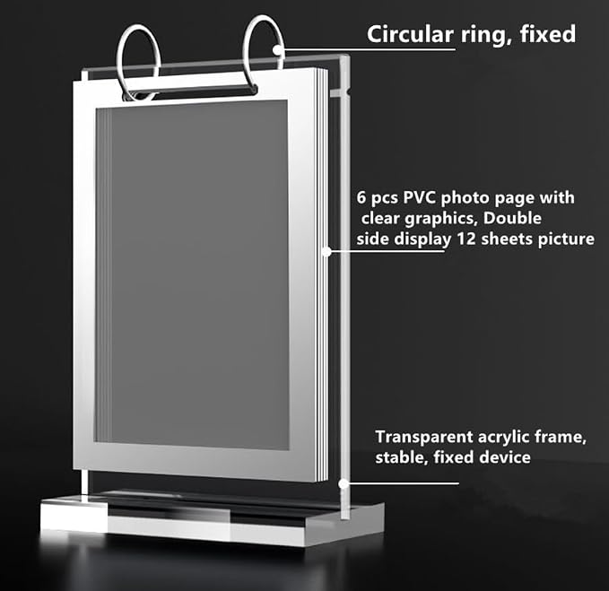 Clear Acrylic Sign Holder,Frames Desktop Double Display Holder "T" Type Menu Holders Flip Display 6 Pages-12 Sides Picture Paper Card Store Office Menu Retail Show Fair -Vertical (6X8")