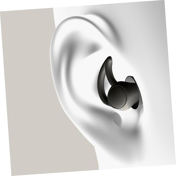PRETYZOOM 2pcs Silicone Noise Cancelling Comfortable for Airplane Pressure Reduction Work Study Noise Blocking Black