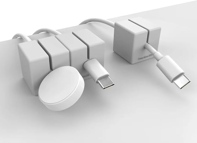 Function101 Weighted Magnetic Cable Blocks – Non-Adhesive Anchors for Cable Organization – Weighted Cord Holders & Accessory Organizer – Durable Magnetic Accessories for Office Use (Gray, Pack of 3)