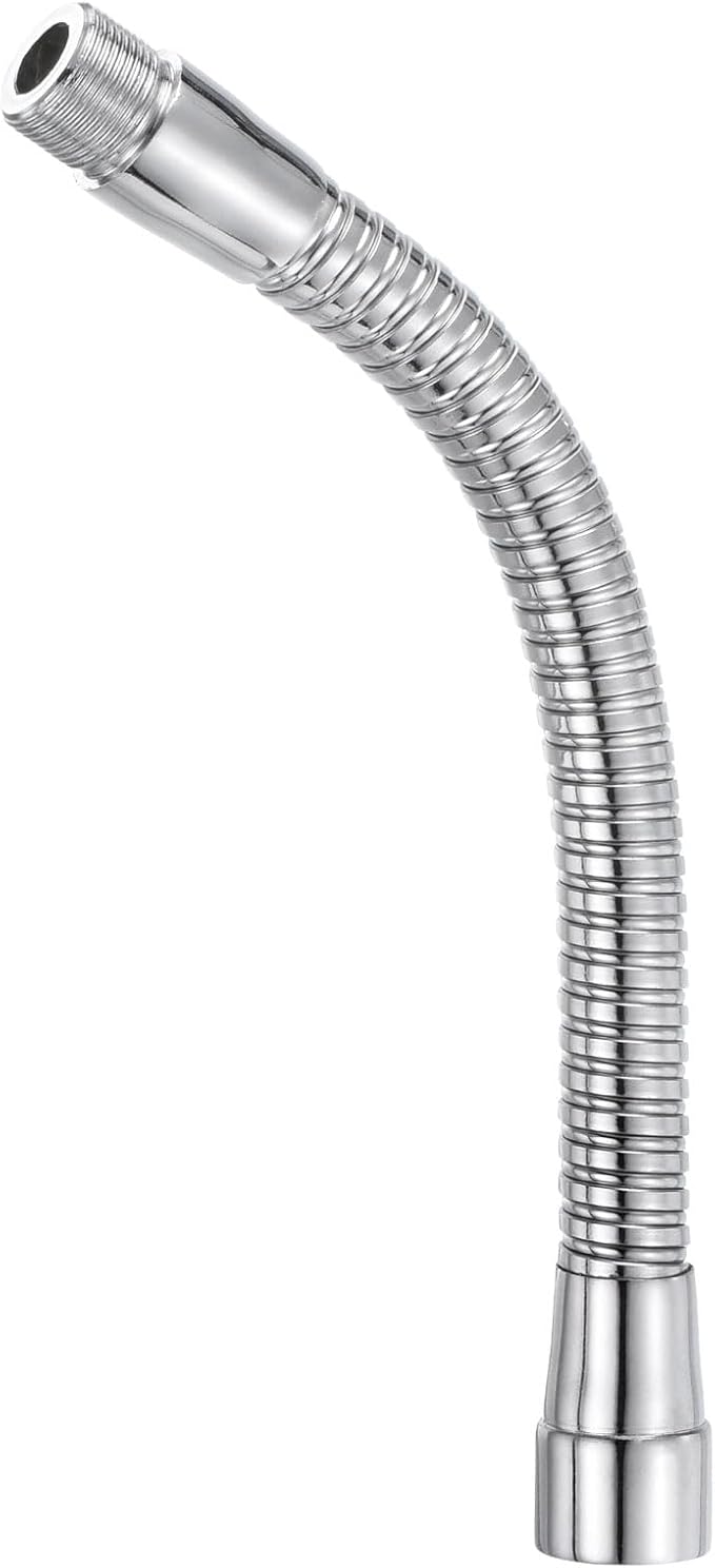 PATIKIL 8" Microphone Gooseneck, 5/8"-27 Thread Metal Universal Hose Flexible Arm Gooseneck Tube Extension for Multifunction DIY, Silver Tone