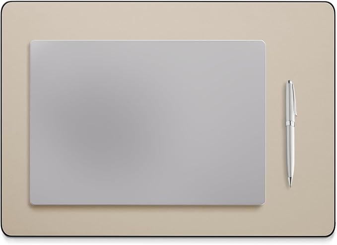 Jotsome Leather Desk Pad Mat, 17" x 12", Beige | Non-Slip Desk Blotter Pad - Desk Protector for Office, Home, Lap Desk, Laptop and Desktop