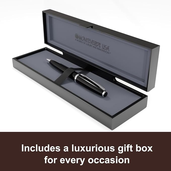 Monteverde USA Aldo Domani Ballpoint Pen - Black, Luxury Italian-Inspired Design, Smooth Writing Experience