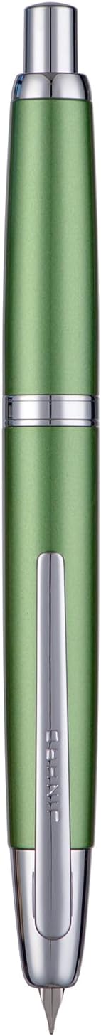 Jinhao 10 Press Fountain Pen with Box, Sea Pine Green Retractable Extra Fine Nib with Ink Converter Set (Silver Clip)