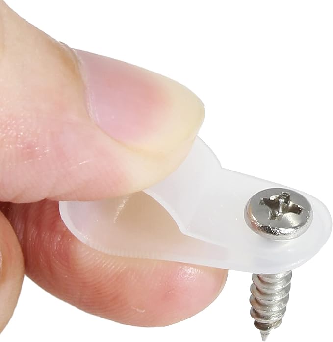 1/2 Inch R-Type Clip Clamp, 100 Pcs | Nylon P-Type Mounting Clips, Cable & Wire Management, Stainless Steel Screws Included