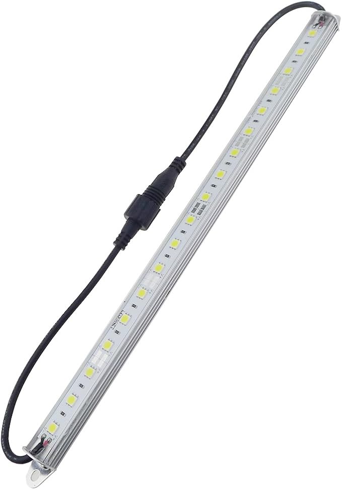 LEDENET® 12" 6500K-7000K White Super Bright 18LEDs 5050 Aquarium LED Strip Lighting Waterproof Aluminum Lighting 12V DC LED Linear Bar Lamp (Cold White, 12" Long)