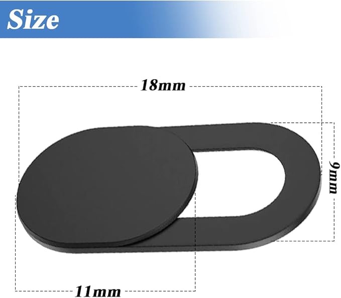 50Pcs Computer Camera Cover Slider, Webcam Cover Blocker Slider Slim 0.027 inch for MacBook Pro/iMac/Laptop/PC/iPad Pro (Black)