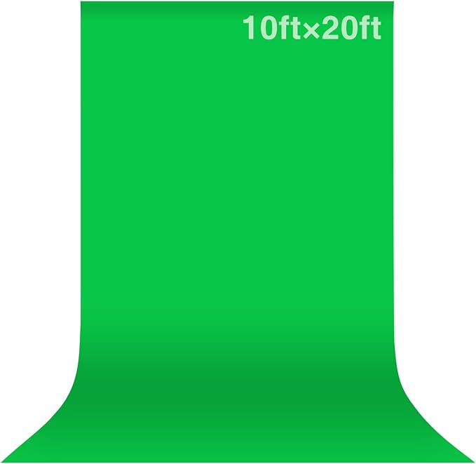 Green Screen Backdrop, 10x20ft (WxH) Photography Chromakey Greenscreen Background Sheet, Polyester Collapsible Green Backdrop Curtain for Streaming, Meeting, Photo Studio, Video Recording