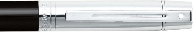 Sheaffer 300 Glossy Black Ballpoint Pen with Bright Chrome Cap and Chrome-Plated Trim