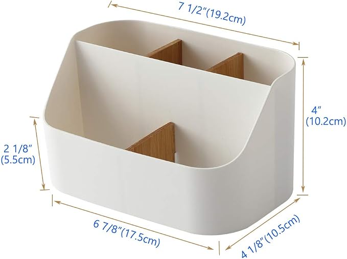 Desk Organizer Remote Control Holder Makeup Caddy Box for Home & Office 2 Pack
