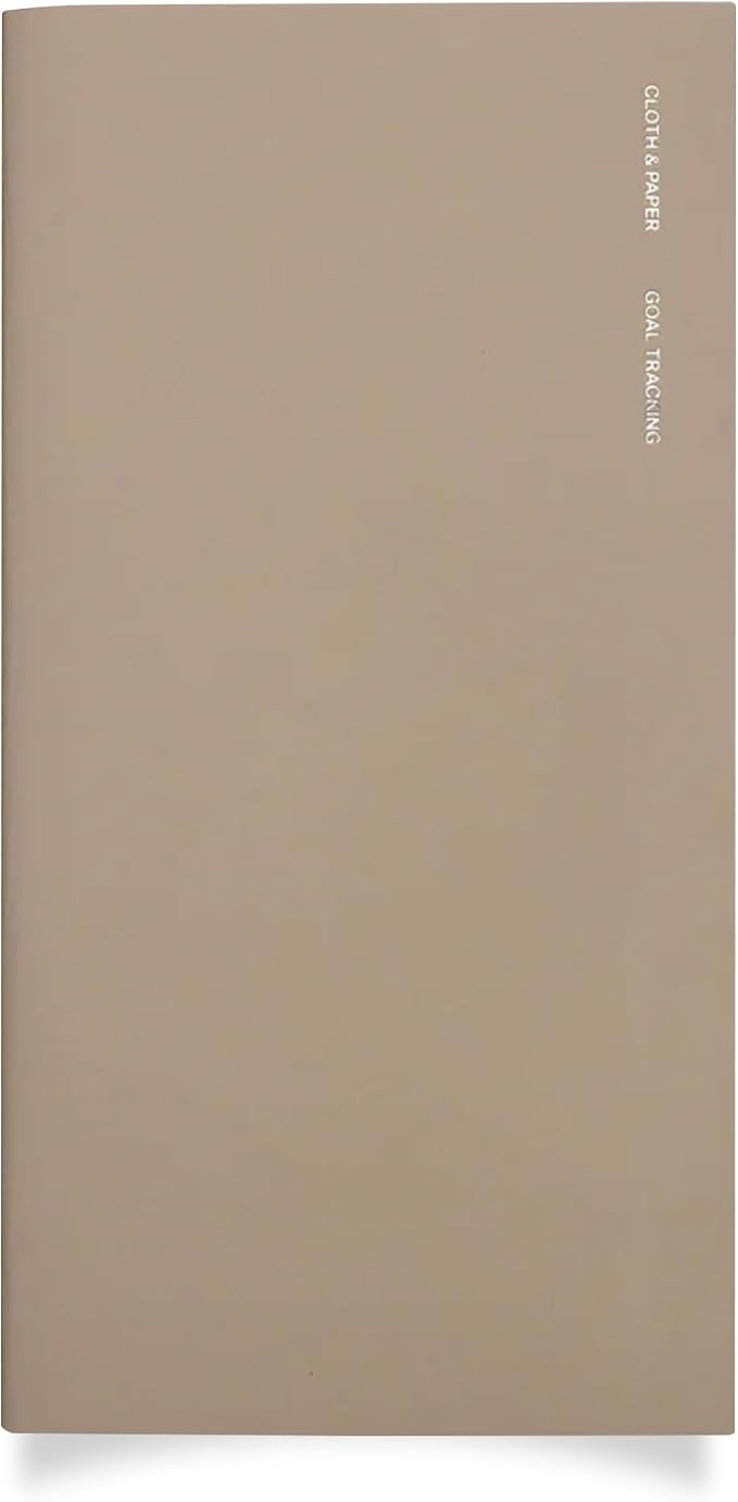 Cloth & Paper Travel Notebook | Goal Tracker – Ibiza | A5 Slim Goal Planner Notebook 4.3" x 8.3" | Goal Tracker for Planning, Progress Tracking, Productivity & Personal Goals – Soft Touch Cover