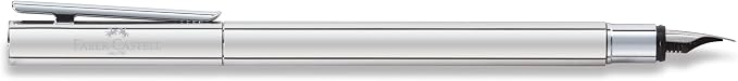 Faber-Castell 342000 Neo Slim Stainless Steel M Fountain Pen | Elegant fountain pen with slim stainless steel barrel and high-quality stainless steel nib