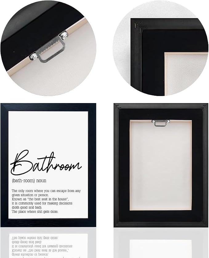 Boswaydeco Bathroom Pictures Wall Decor Black and White Bathroom Rules Wall Art Modern Toliet Decor Canvas Artwork for Guest Washroom