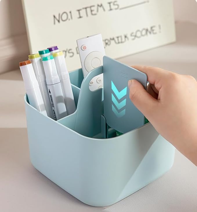 Stackable Portable Handheld Organiser, Multi-Purpose Desktop Divider Organiser Basket for Crafts or School Supplies Desk, Office, Stationery Pencil Holder, Dorm Room(Blue)