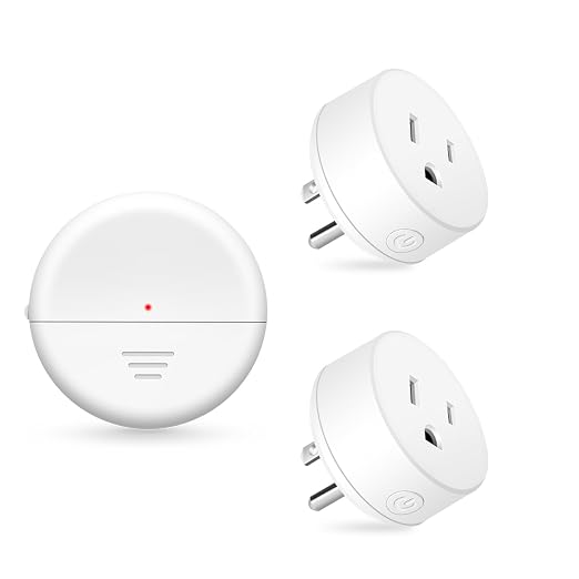 NineLeaf Wireless Motion Sensor Outlet, 15A/1500W, Adjustable Sensing Mode, 260FT Wireless Light Switch Transmitter, No Wiring, Long Time Delay, for Lights, Bathroom Fan, Garage(1Sensor 2Plugs)