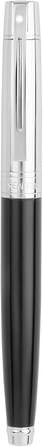 Sheaffer 300 Glossy Black Fountain Pen with Bright Chrome Cap, Chrome-Plated Trim, and Medium Nib