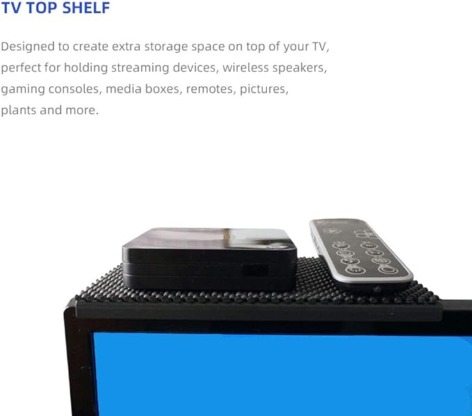 YOKEPO Platform Solid Screen Shelf Adjustable Mount Desktop PC Monitor Used to Place Cable Box Speakers Apple TV PlayStation Camera Frames Remote (Black, New 8 inch)
