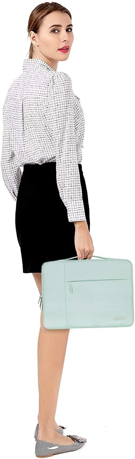 MOSISO Laptop Case 16 inch, 15-15.6 inch Laptop Sleeve with Handle Compatible with MacBook Pro 16 M5 M4 M3 M2 M1, HP Acer Dell Lenovo ASUS, Polyester Multifunctional Computer Bag, Mint Green
