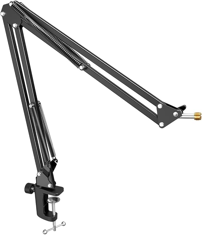Microphone Arm Stand, FIFINE Suspension Boom Scissor Mic Stand with Heavy Duty Clamp, 3/8" to 5/8" Adapter, for Voice-Over, Gaming, Recording, Studio, Home Office (CS1)