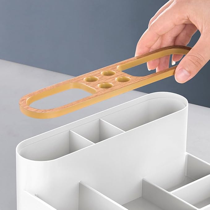 YARNOW Plastic Desktop Storage Box Organizer for Office and Cosmetics, Lightweight and Solid Pencil Holder with Avant-garde Design, Simple and Clean Style for Desktop Use