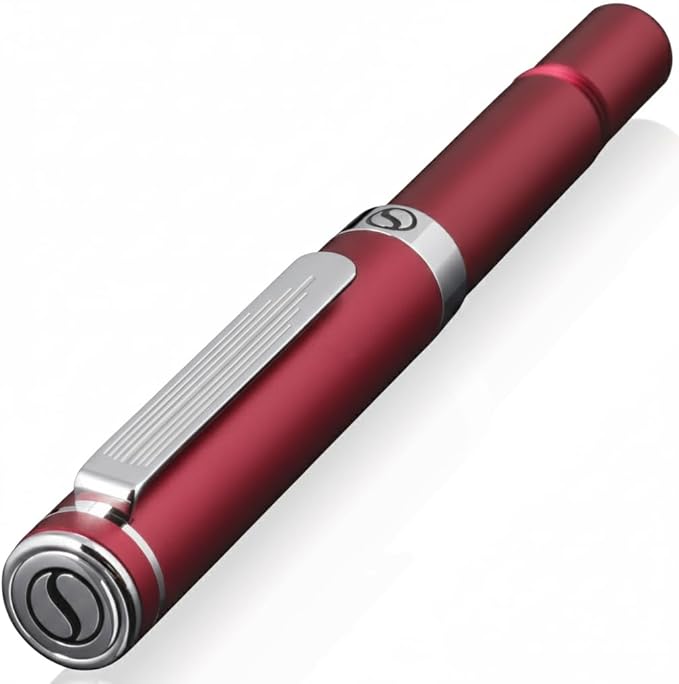 Scriveiner Red Rollerball EDC Luxury Pen, Stunning Pocket Pen with Chrome Finish, Cool Writing Pen, Best Gift for Men & Women, German Schmidt Refill, Nice Present, Fancy Office Designer