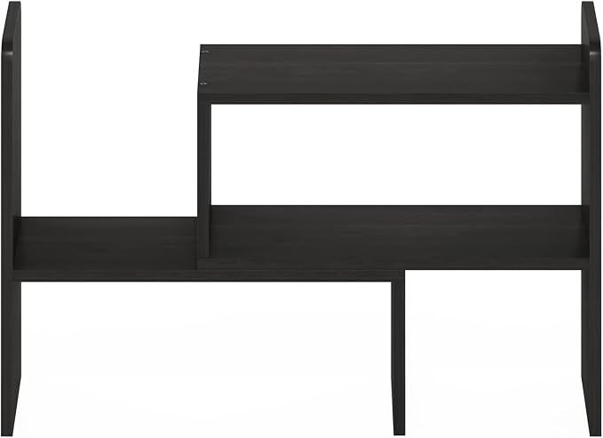 Furinno Classic Desktop Organizer Storage Rack Adjustable Free Style Rotation Display Bookshelf, Espresso 6.7D x 23.7W x 15.67H in