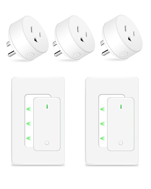 NineLeaf Wireless Remote Lamp Switch,Plug with Remote Wall Mount,Expandable Electrical Outlet Switch for Lamp, Light, Fan, Appliance, 500ft RF Range, FCC Listed, 2 Remote + 3 Outlets