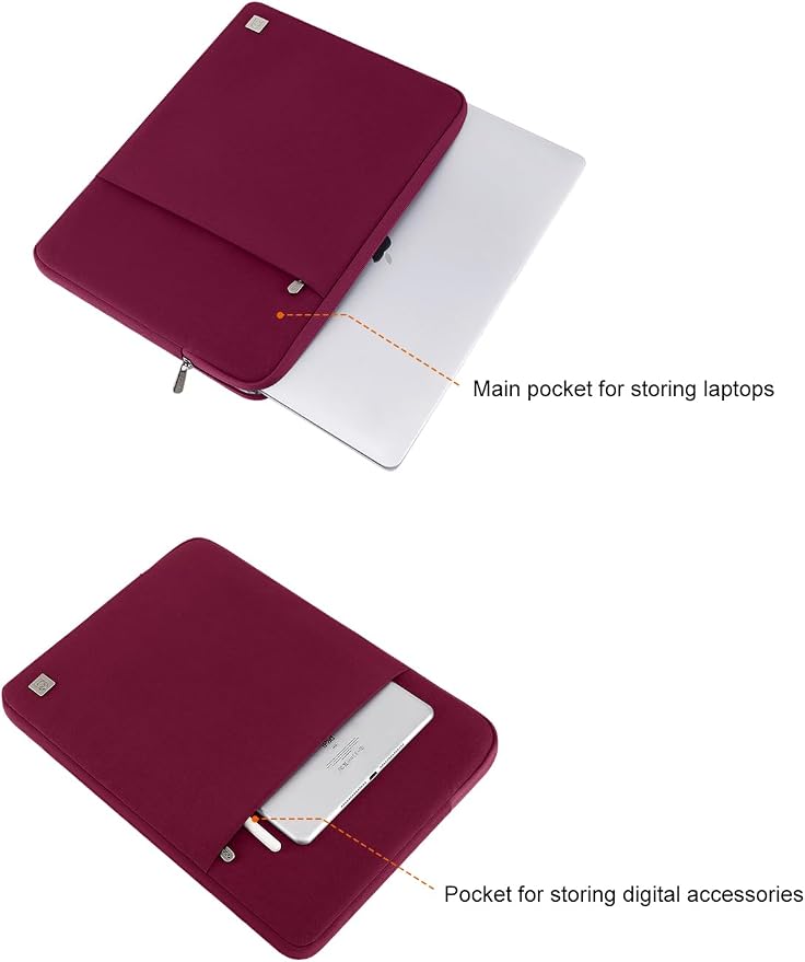 DOMISO Laptop Case Sleeve Cover Bag for 13 inch MacBook Air M5(2026) M4 M3 M2 M1,Fits 13" MacBook Neo A18,MacBook Pro M2/M1,Compatible with 13 inch HP Dell ASUS Lenovo Notebook, Wine