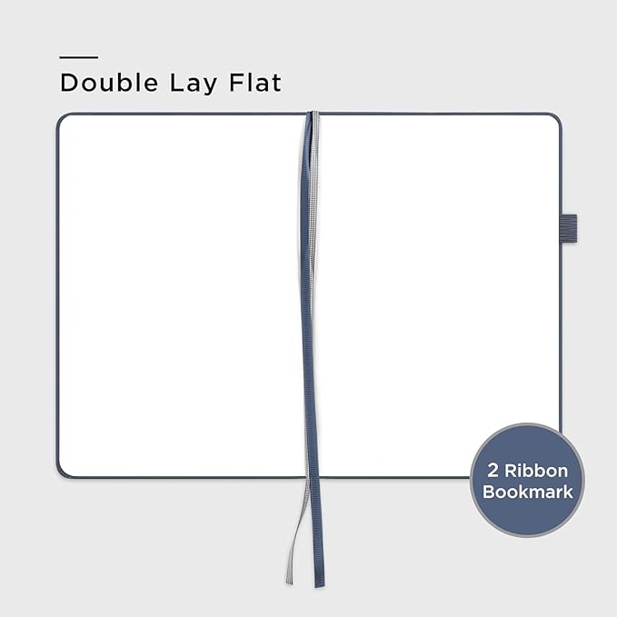 &And Per Se Blank Sketch Notebook, A5 Hardcover, 160 Pages 100gsm Thick Paper, Unlined Journal for Drawing, Doodling, Hand Lettering – Creative Gift for Artists, Designers, Writers (Dark Blue)