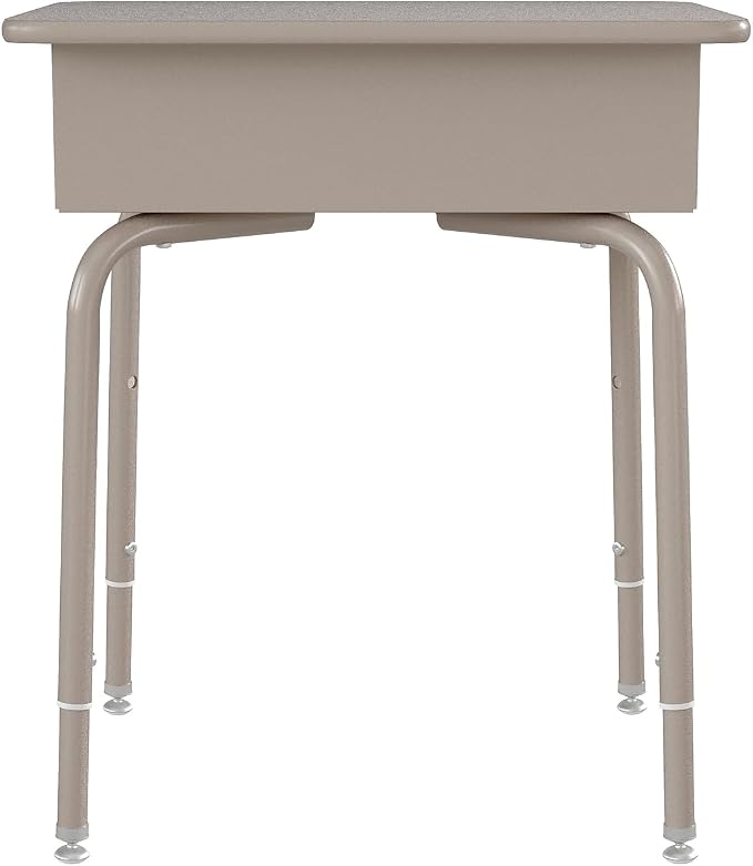 Flash Furniture Billie Student Desk - Gray Granite Open Front School Desk - Silver Metal Frame - 24"W x 18"D Adjustable Height, Durable for School or Remote Learning