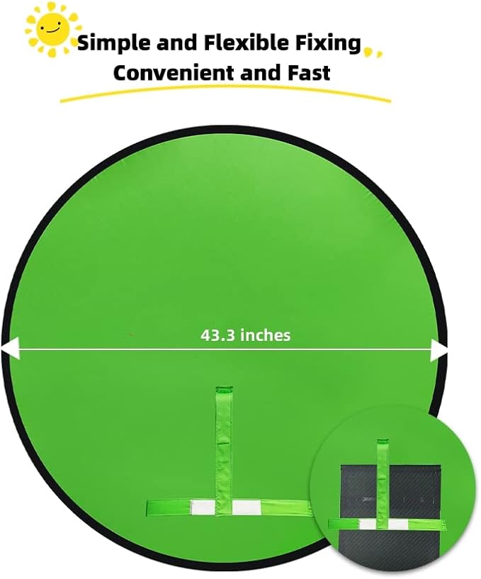 Portable Green Screen Chair 43.3in – Double Sided Foldable Greenscreen Backdrop with Stand, Chroma Key for Streaming Games, Zoom Calls & Photography