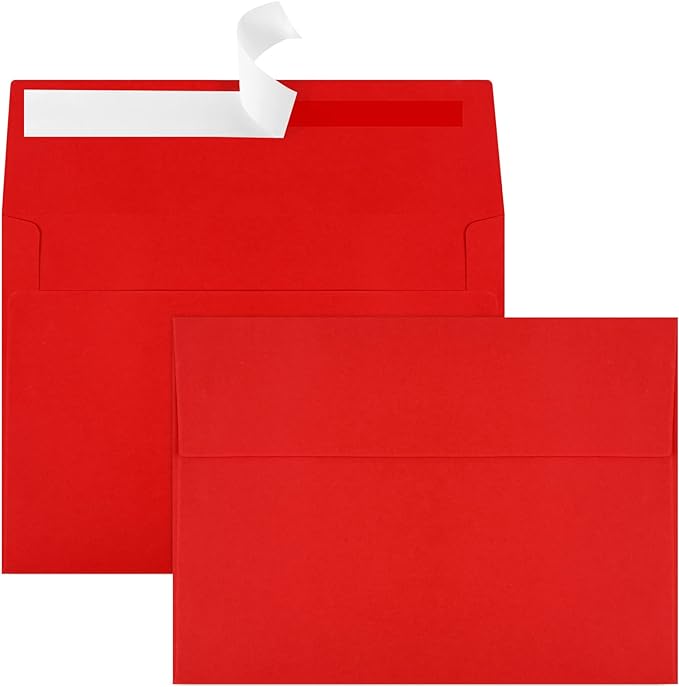 70 Packs of Invitation Envelopes, A2 Envelopes Red Postcard for 4.5x5.5 for Invitations, Self Seal for Photos RSVP, Greeting Cards