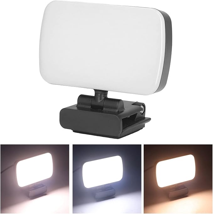 Video Conference Lighting Kit,LED Fill Lights Clip On Type 360° Rotatable Webcam Lighting 10 Levels Adjustable Lamp for Video Conference with Sturdy Clip