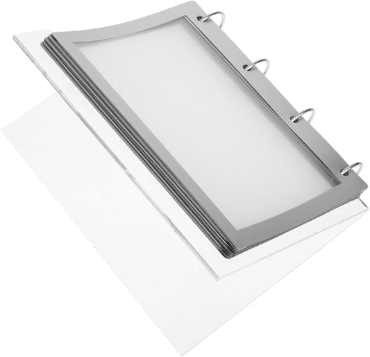 PRETYZOOM Multi-Page Flip Table Card Acrylic Display Stand Menu Holder Calendar Stand Table Sign Rack
