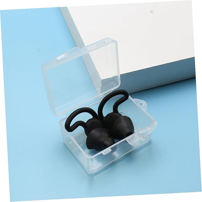 PRETYZOOM 2pcs Silicone Noise Cancelling Comfortable for Airplane Pressure Reduction Work Study Noise Blocking Black
