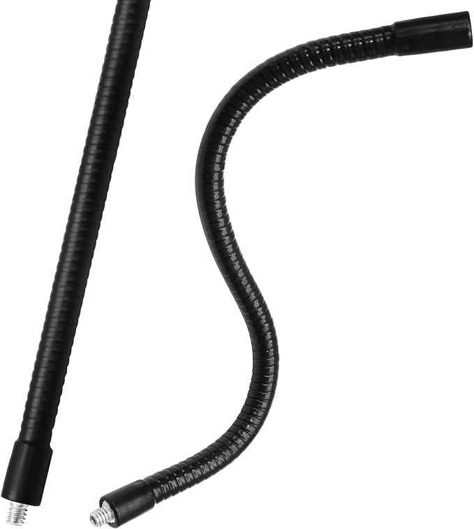 12" Gooseneck Tube Extension Holder,1/4"-20 Female to Male Thread Metal Universal Hose Flexible Arm for Phone Action Camera Microphone(2 PCS)
