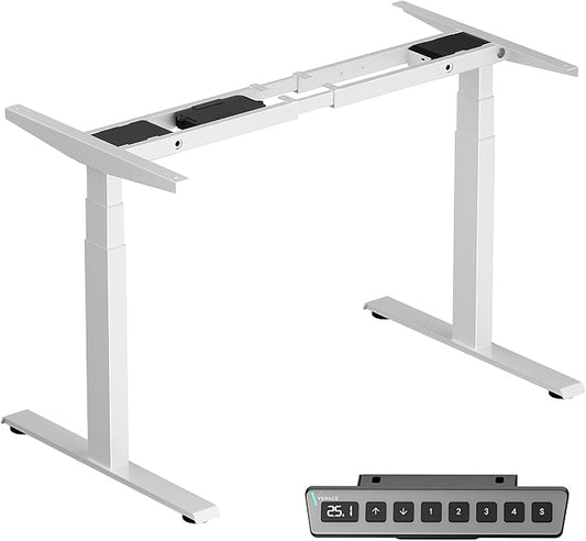 Premium Dual Motor Standing Desk Frame Plus, 3-Stage Height Adjustable Desk Frame (23.6"–49.3"), 264 lbs Capacity, Heavy Duty Sit Stand Desk for Office & DIY Workstations Black