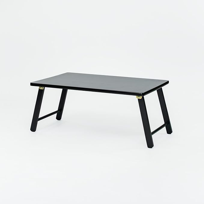 PJ Wood Folding Laptop Desk Tray, Lightweight Portable Table for Bed or Couch Computer Work, Eating at Home, Small Spaces, 24 Inch, Black