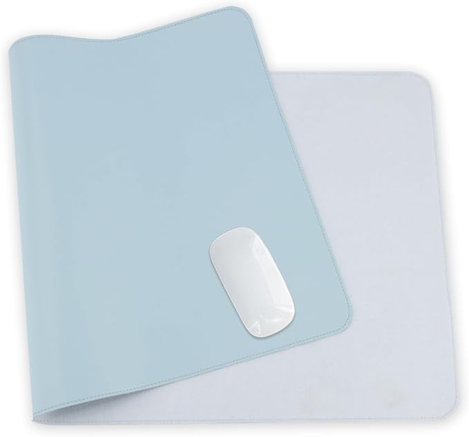 24 x 12 Inches Leather Desk Pad Protector, Non-Slip PU Leather Desk Mat, Laptop Desk Pad, Perfect for Office & Home Use (sky blue)