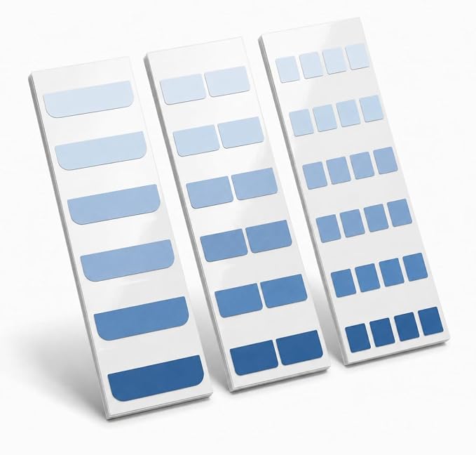 420Pcs Gradient Index Tabs, Translucent Sticky Note Tabs for Annotating Books & Bible, Aesthetic Reading, Study, Journaling & Office Supplies, 3 Size Clear Page Markers Stickers (Blue)