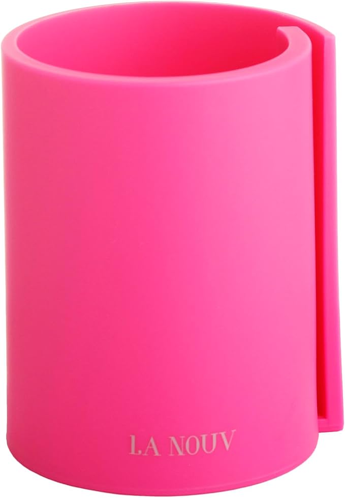Hot Pink Pen Holder for Desk, 4x3 Inch | Modern Makeup Brush Holder, Desk Accessories, Desk Organizer & Decor, For Women Office, Multiple Colors Available