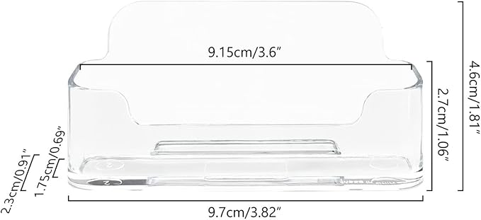 HSYMQ 8 Pack Acrylic Business Card Holder for Desk, Clear Plastic Business Cards Display Holders Stand, Fits 30-50 Business Cards